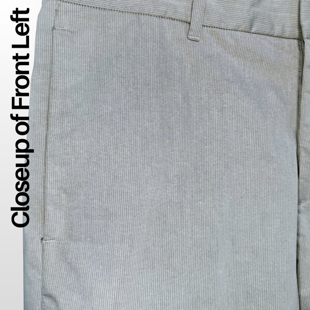 Theory Men's Pinstripe Flat Front Shorts in Beige - 33 - Picture 4 of 15